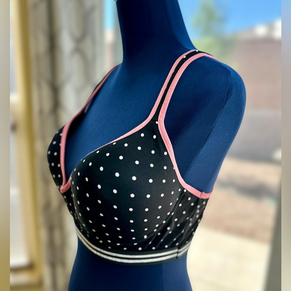 EUC Plus Size Black & White Polka Dot Bra - Picture 4 of 12
